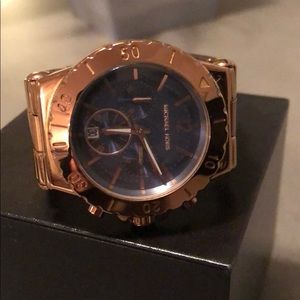 Michael Kors Rose gold watch with blue face